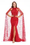 High Couture Nr2237 Prom Long Halter Formal Evening Dress In Red