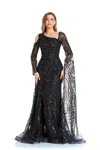 High Couture Nr2262 Long Formal Beaded Prom Dress In Black