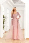 High Couture Nr2270 Prom Long Sleeve Formal Evening Dress In Pink