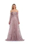High Couture Nr2271 Prom Long Off Shoulder Ball Gown In Pink
