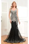 High Couture Nr2341 Fitted Long Formal Evening Dress In Black