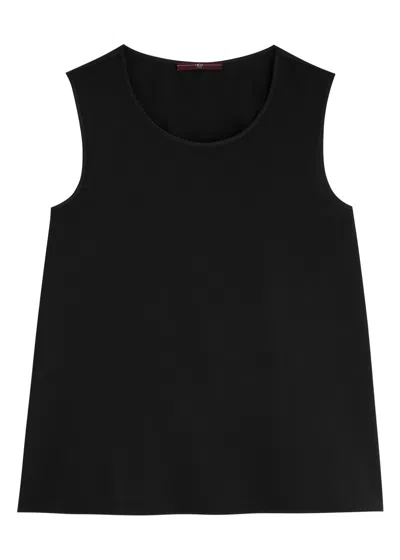 High Cue Panelled Satin Top In Black