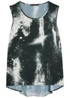 High Cue Printed Satin Top In Green