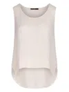 High Curved Hem Top In Neutral