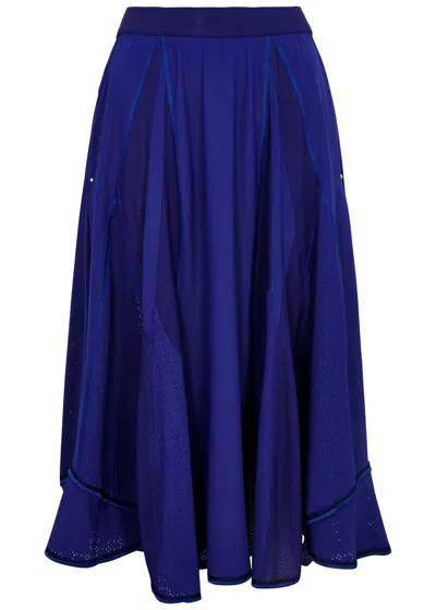 High Danube Panelled Stretch-jersey Midi Skirt In Blue