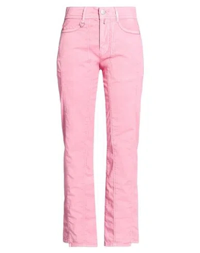 High Deceit Woman Pants Pink Size 10 Cotton, Elastane