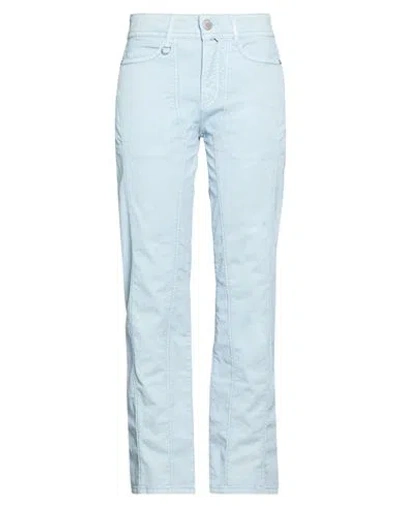 High Deceit Woman Pants Sky Blue Size 12 Cotton, Elastane In Multi
