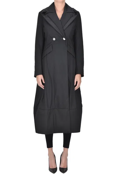 High Double-breasted Coat In Black