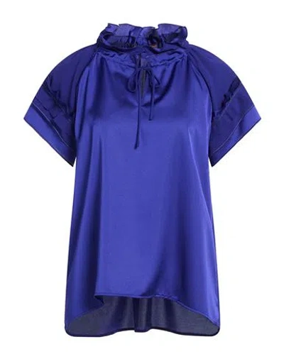 High Embrace Woman Top Bright Blue Size 8 Polyester