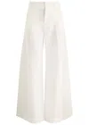 High Expert Wide-leg Twill Trousers In Cream