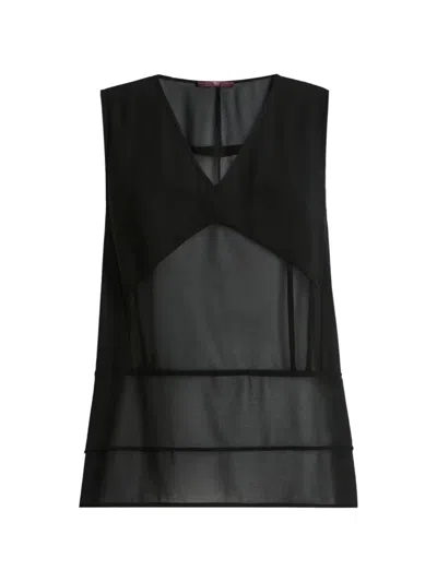 High Flimsy V-neck Layered Sleeveless Blouse In Multi