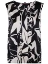 High Floral-print Blouse In Black