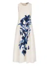 High Floral-print Pleated Dress In Multi