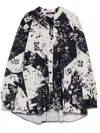 High Fortunate Printed Panelled Nylon Shirt In White