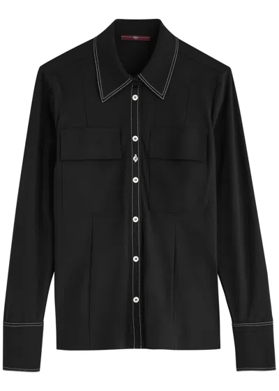 High Forward Stretch-jersey Shirt In Black