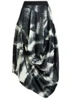 High Geek Printed Satin Midi Skirt In Blue