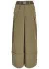 High Gillie Belted Woven Wide-leg Trousers
