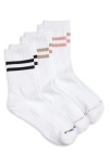 High Heel Jungle 3-pack Varsity Grip Crew Socks In White