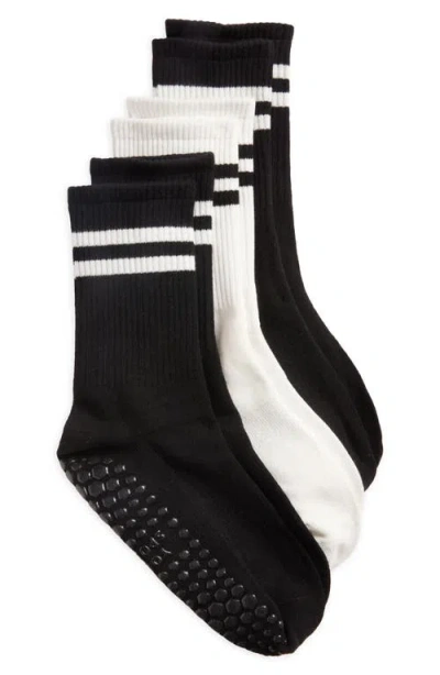 High Heel Jungle 3-pack Varsity Grip Crew Socks In Animal Print