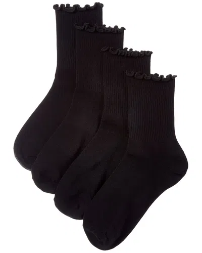 High Heel Jungle 5pk Premium Frill Edge Sock Set In Black
