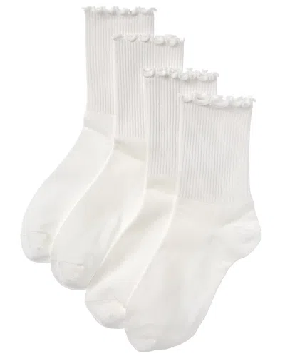 High Heel Jungle 5pk Premium Frill Edge Sock Set In White