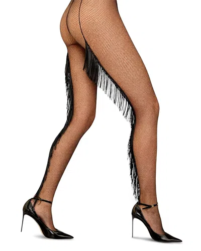 High Heel Jungle Adour Fringe Tights In Black