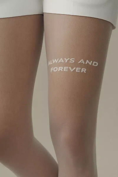 High Heel Jungle Always And Forever Velvet Flocking Premium Tights In White