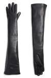 High Heel Jungle Anya Leather Opera Gloves In Black