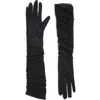 High Heel Jungle Ariana Ruched Mesh Opera Gloves In Black