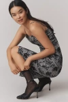 High Heel Jungle Beam Ribbed Crew Socks In Black