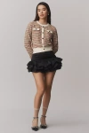 High Heel Jungle Beam Ribbed Crew Socks In Nude
