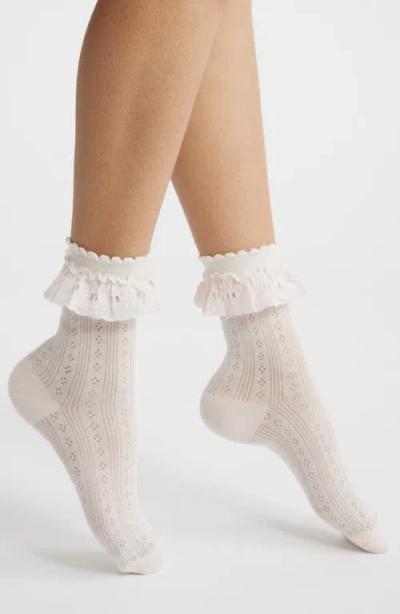 High Heel Jungle Bobby Lace Ankle Socks In Pink