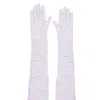 High Heel Jungle By Kathryn Eisman Women's Ariana Ruched Mesh Opera Glove- White In White