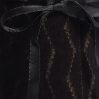 High Heel Jungle By Kathryn Eisman Women's Bella Satin Bow Socks Black