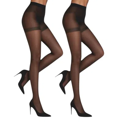 High Heel Jungle By Kathryn Eisman Women's Black 20 Denier The Daily Lift Tights - 2 Pairs