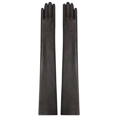 High Heel Jungle By Kathryn Eisman Women's Black Anya Lambskin Leather Opera Gloves