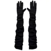 High Heel Jungle By Kathryn Eisman Women's Black Ariana Ruched Sheer Opera Gloves In Black