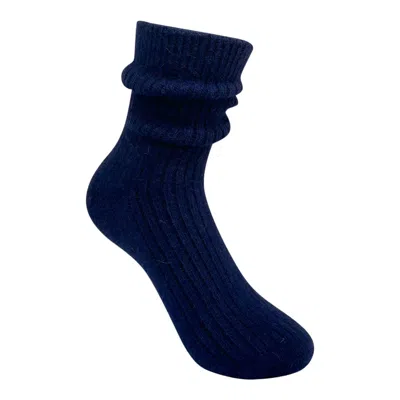 High Heel Jungle By Kathryn Eisman Women's Black Cashmere Sock Navy In Blue