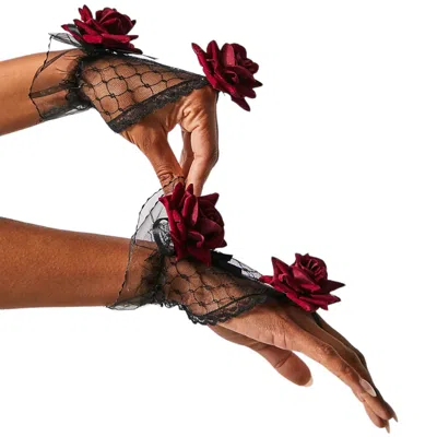 High Heel Jungle By Kathryn Eisman Women's Black Moulin Rouge Fingerless Gloves