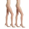 High Heel Jungle By Kathryn Eisman Women's Black Sheer Magic Ultra Sheer Tear Resistant Tights - Nude - Two Pack - Medium/ Large/ Tall In Black