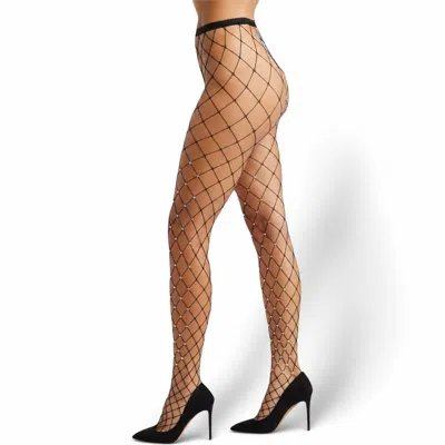 High Heel Jungle By Kathryn Eisman Women's Black Star Struck Fishnet Tights