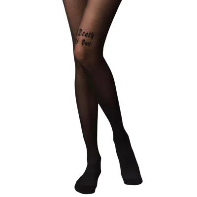 High Heel Jungle By Kathryn Eisman Women's Black Till Death Do Us Part Premium Tights