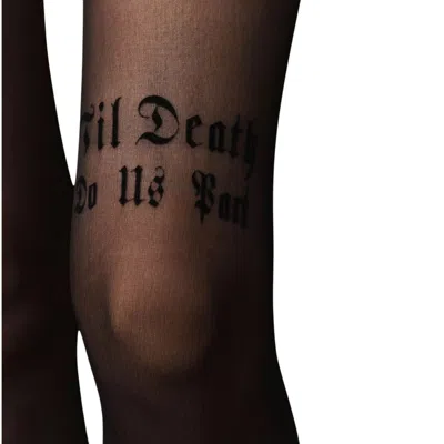 High Heel Jungle By Kathryn Eisman Women's Black Till Death Do Us Part Premium Tights