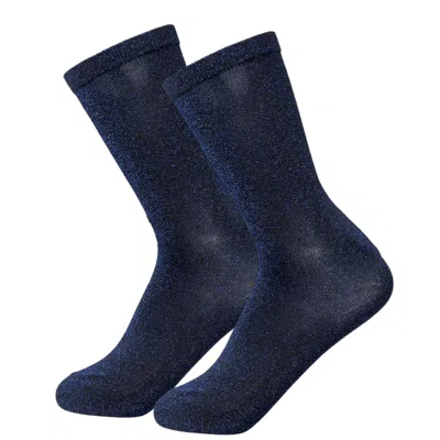 High Heel Jungle By Kathryn Eisman Women's Blue Glitterati Sock - Sapphire