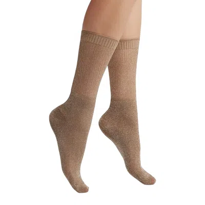 High Heel Jungle By Kathryn Eisman Women's Brown Glitter Dance Socks - Bronze