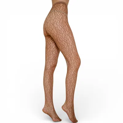 High Heel Jungle By Kathryn Eisman Women's Brown Madame Web Tights