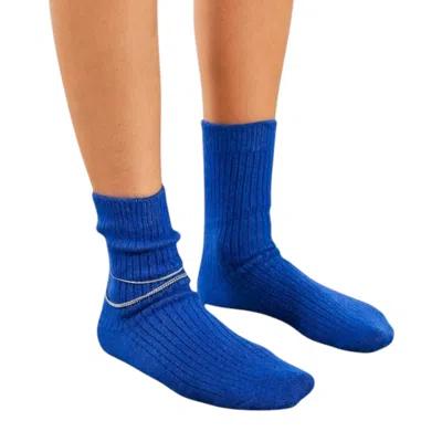 High Heel Jungle By Kathryn Eisman Women's Cashmere Cloud Sock- Electric Blue