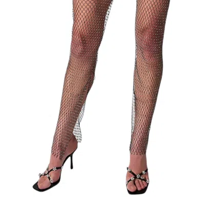 High Heel Jungle By Kathryn Eisman Women's Chained Down Crystal Mesh Pants - Black Medium/ Large
