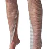 High Heel Jungle By Kathryn Eisman Women's Chained Down Crystal Mesh Pants - Silver In Silver