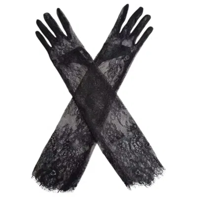 High Heel Jungle By Kathryn Eisman Women's Chantilly Lace Gloves Black
